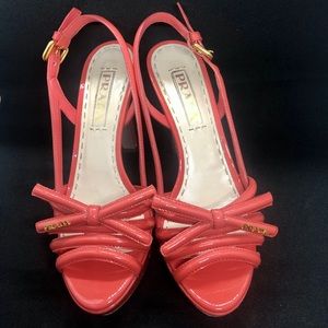 Prada Heels, Coral, Size 6